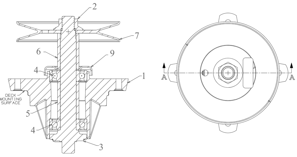 Spindle Diagram and Parts List for ZT1-50KH (17CLA10)(2022) Cub Cadet Lawn Tractor